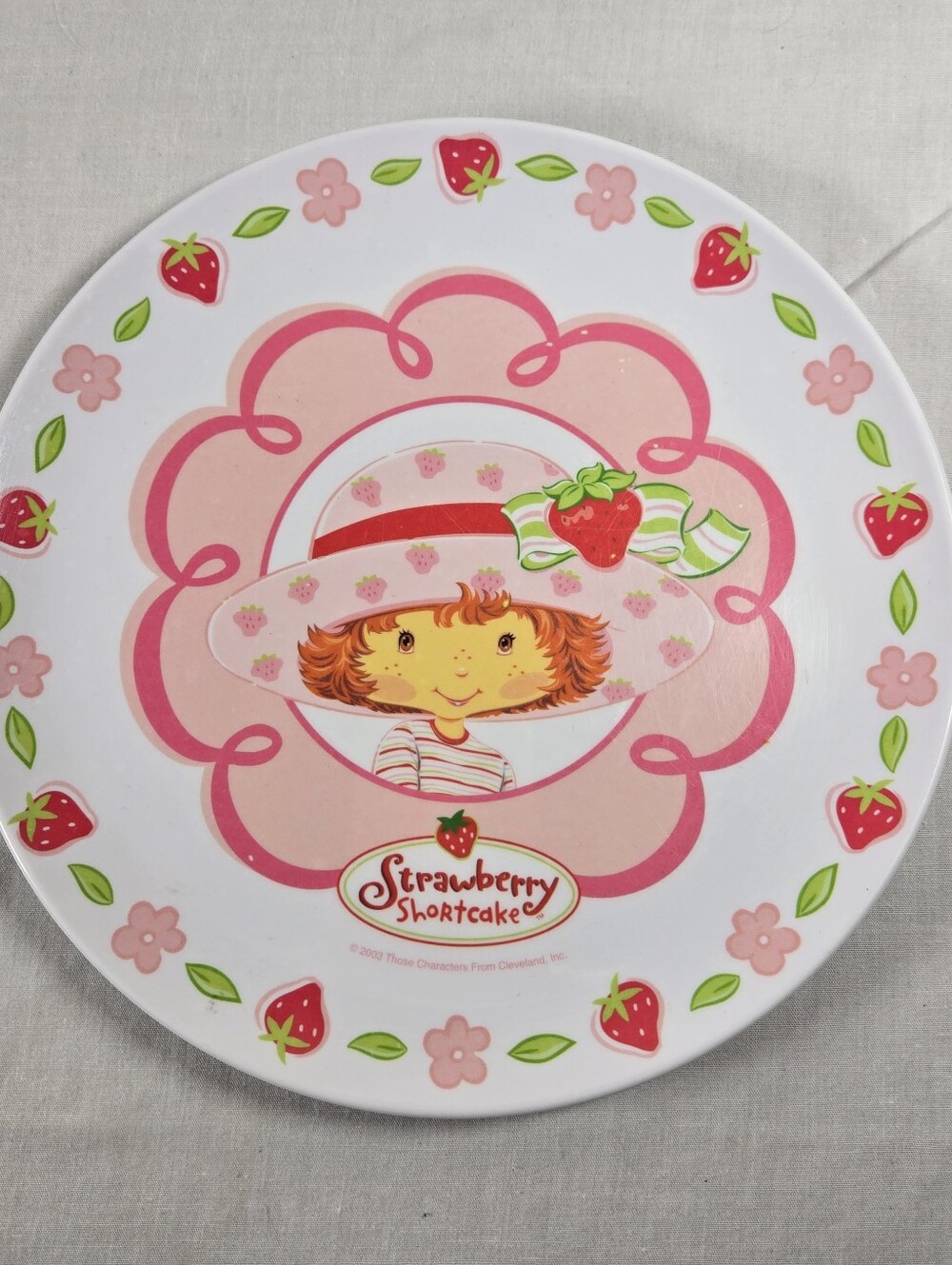 Vintage Strawberry Shortcake Melamine Plate 2003 8 inch Pink Set Of 2